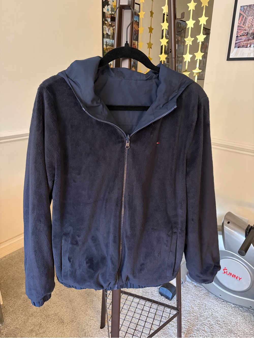 Tommy Hilfiger Women Reversible Fuzzy/Rain Jacket